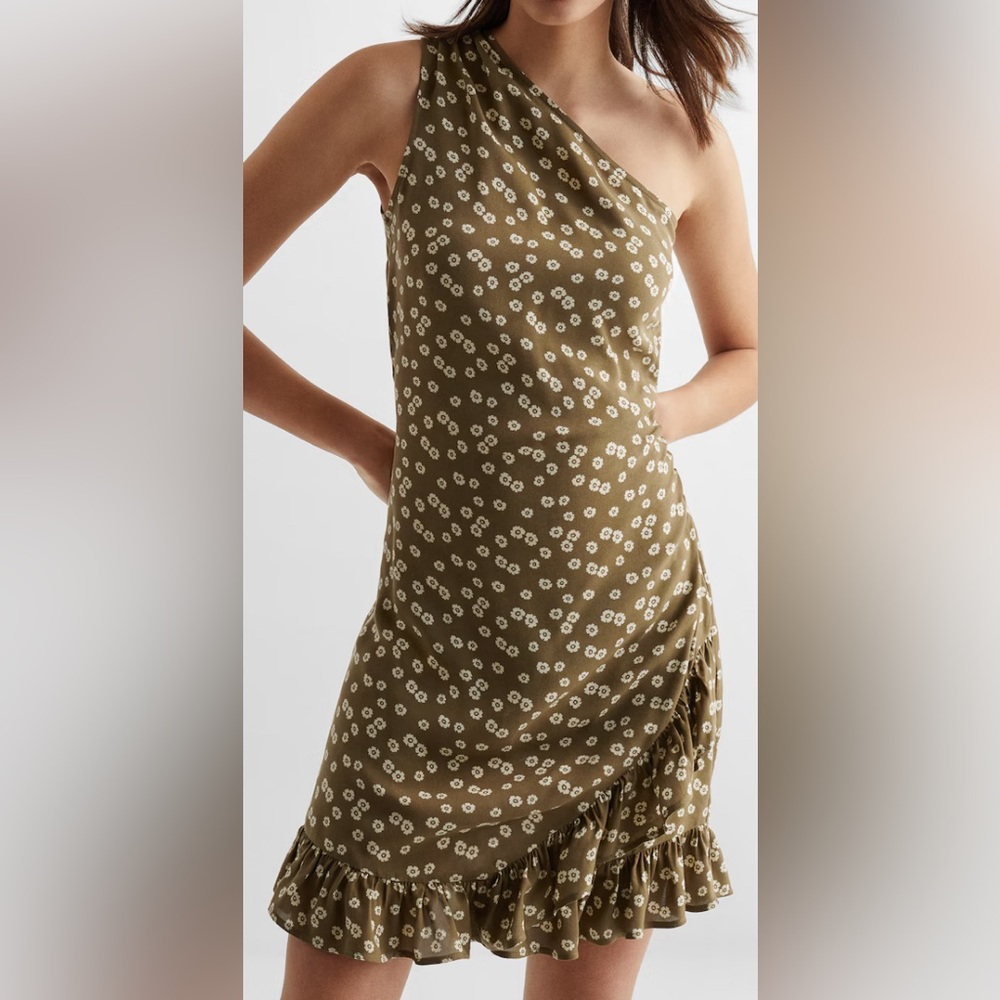 Mango Asymmetric ruffled dress NWT